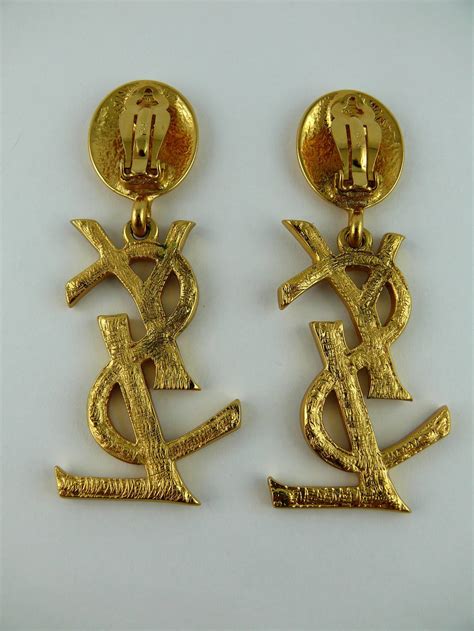 ysl palm earrings|ysl earrings vintage.